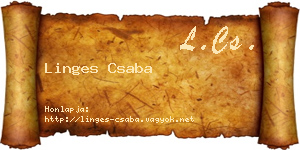 Linges Csaba névjegykártya